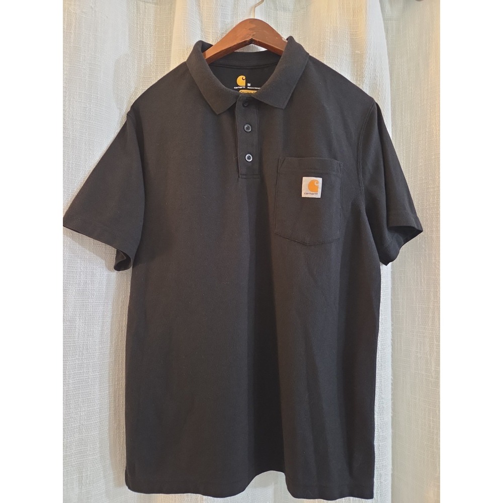 Carhartt Short Sleeve Polo Shirt Original Fit Size Medium Black